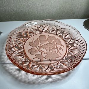 💕 Rare 1940’s “Pioneer Pink” Platter, Federal Glass